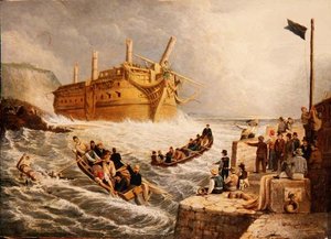 Schipbreuk bij Whitby door Robert Gibb