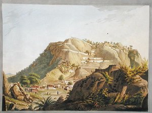 Zuidwestelijk uitzicht op Ootra-Durgum, illustratie uit 
