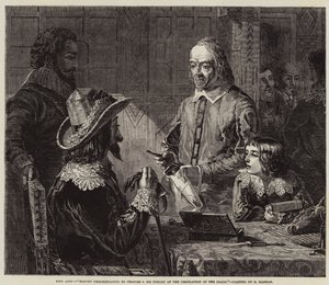 Harvey demonstreert aan Karel I zijn Theorie van de Bloedsomloop door Robert Hannah