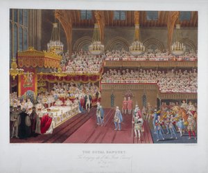 Kroningsbanket van koning George IV, Westminster Hall, Londen door Robert Havell