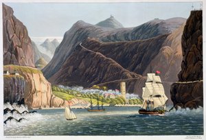 De wegen, St. Helena, 1815 door Robert Havell