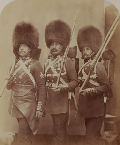 Pioniersmanieren en wachters Webster en Lemmen, Grenadier Guards door Robert Howlett