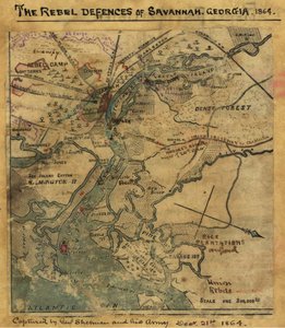 Aanval op Ft. Pulaski Savannah, Georgia, april 1862. LOC gvhs01.vhs00277 door Robert Knox Sneden
