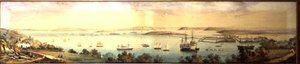 Een panoramisch uitzicht op de baai van Cork door Robert L. Stopford