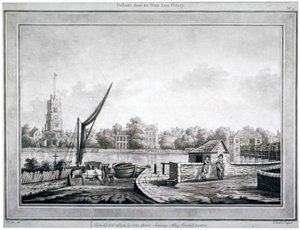 Uitzicht op Fulham vanaf de White Lion Inn, Putney, Londen, 1783
