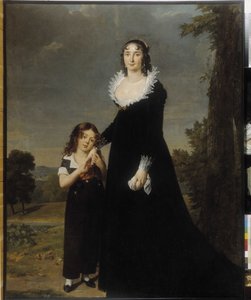 Portret van een moeder met haar zoon door Robert Lefevre