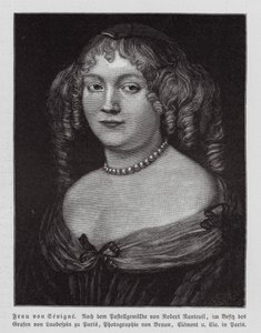 Madame de Sevigne, Franse schrijfster (gravure) door Robert Nanteuil