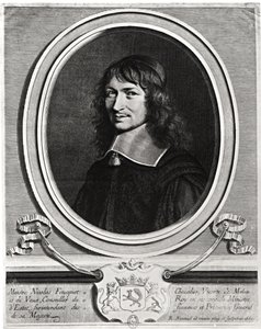 Portret van Nicolas Fouquet (1615-80) 1662 (gravure) (zwart-wit foto)