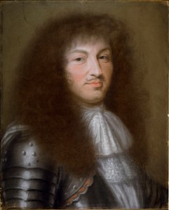 Portret van de koning van Frankrijk Lodewijk XIV door Robert Nanteuil