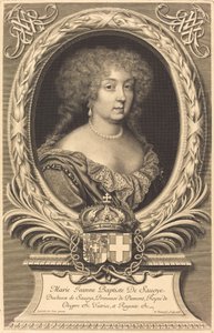 Marie-Jeanne-Baptiste, Hertogin van Savoye door Robert Nanteuil after Laurent Dufour
