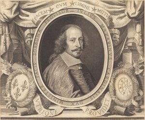 Kardinaal Jules Mazarin door Robert Nanteuil after Pierre Mignard I