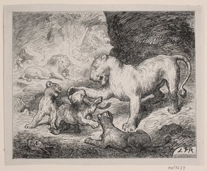 Leeuwenwelpen. Illustratie bij Chr. Winthers 
