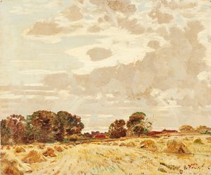 Oogst bij de Knowes, East Linton door Robert Noble