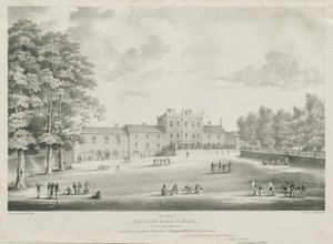 Sedgley Park School: gravure, november 1838 door Robert Noyes