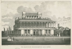 Wolverhampton - Grand Stand bij Renbaan: lithografie, nd [midden 19e eeuw] door Robert Noyes