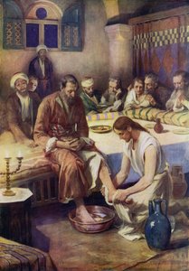 Jezus wast de voeten van de discipelen