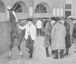 Paardenhandelaren bij de Barbican (Barbican No.2) 1921 door Robert Polhill Bevan