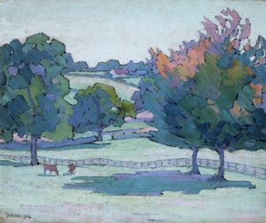 Maples bij Cuckfield, Sussex door Robert Polhill Bevan
