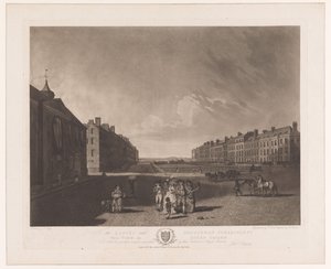 Gezicht op Queen Square te Londen door Robert Pollard (I)