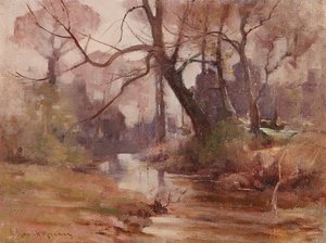 Een stille open plek bij de rivier door Robert Russell MacNee