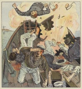De sloep onder bevel van luitenant Pell wordt vernietigd door een torpedo door Robert Salles