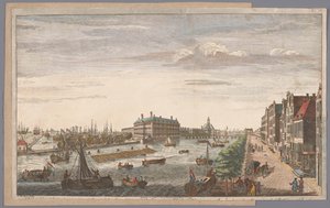 Gezicht op het Admiraliteitsmagazijn te Amsterdam