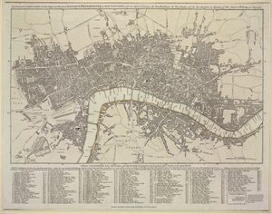 Een plan van Londen, Westminster en Southwark
