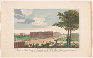 Gezicht op Hampton Court Palace te Londen