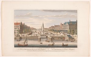 Gezicht op de Oudeschans te Amsterdam gezien vanaf het IJ door Robert Sayer