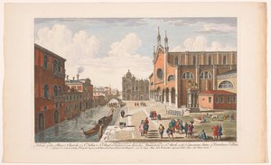 Gezicht op de kerk Santi Giovanni e Paolo te Venetië door Robert Sayer