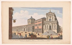 Gezicht op de kerk Santo Spirito in Sassia te Rome