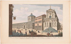 Gezicht op de kerk Santo Spirito in Sassia te Rome door Robert Sayer