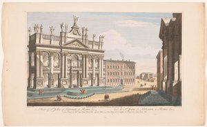 Gezicht op de kerk Sint-Jan van Lateranen te Rome