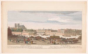 Gezicht op de stad Parijs gezien vanaf de Quai de Miramion Parijs (series title) door Robert Sayer