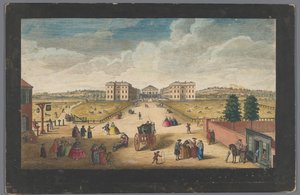 Gezicht op het Foundling Hospital te Londen door Robert Sayer