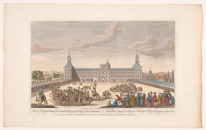 Gezicht op het Koninklijk Paleis te Madrid door Robert Sayer