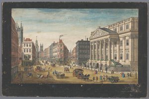 Gezicht op het Mansion House te Londen