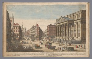 Gezicht op het Mansion House te Londen
