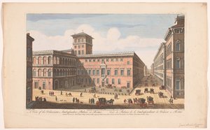 Gezicht op het Palazzo Venezia te Rome door Robert Sayer