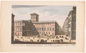 Gezicht op het Palazzo Venezia te Rome (Rome) door Robert Sayer