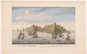 Gezicht op het eiland Sint-Helena