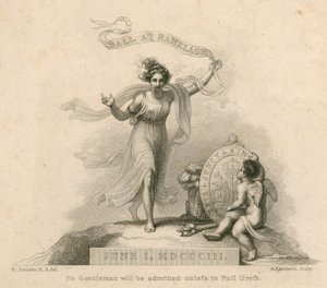 Uitnodiging voor een bal in Ranelagh Gardens, Millbank, Londen, 1 juni 1803