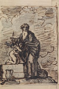 Studie van Abraham die door God wordt getest door Robert Smirke