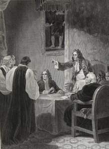 De bisschoppen voor de Privy Council, gegraveerd door George Noble, illustratie uit David Hume