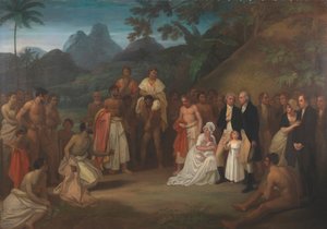 De Overdracht van het District Matavai op het eiland Otaheite (Tahiti) aan Kapitein James Wilson door Robert Smirke