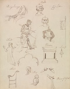 Figurenstudies voor middeleeuws adellijk leven door Robert Smirke