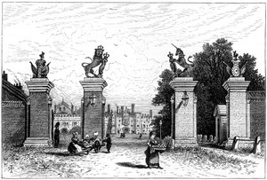 Ingang van Hampton Court Palace, 1880 door Robert Taylor Pritchett