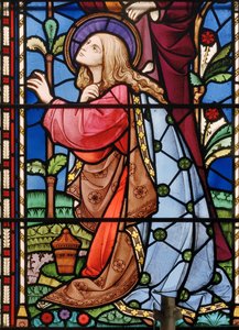 Bramcote, St Michael, Oostraam, (detail), Maria Magdalena, 1862 door Robert Turnill Bayne
