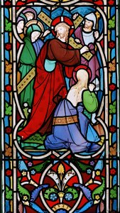 Christus draagt het kruis en Maria Magdalena door Robert Turnill Bayne