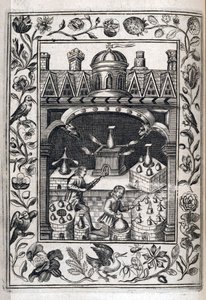 Twee alchemisten die drankjes maken door Robert Vaughn